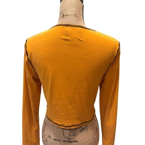 Baby Phat Women's Orange Long Sleeve Cutout Crop Top Size L - Picture 4 of 9